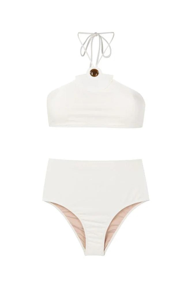 Biquini Hot Pants Detalhe Aplicado Off White