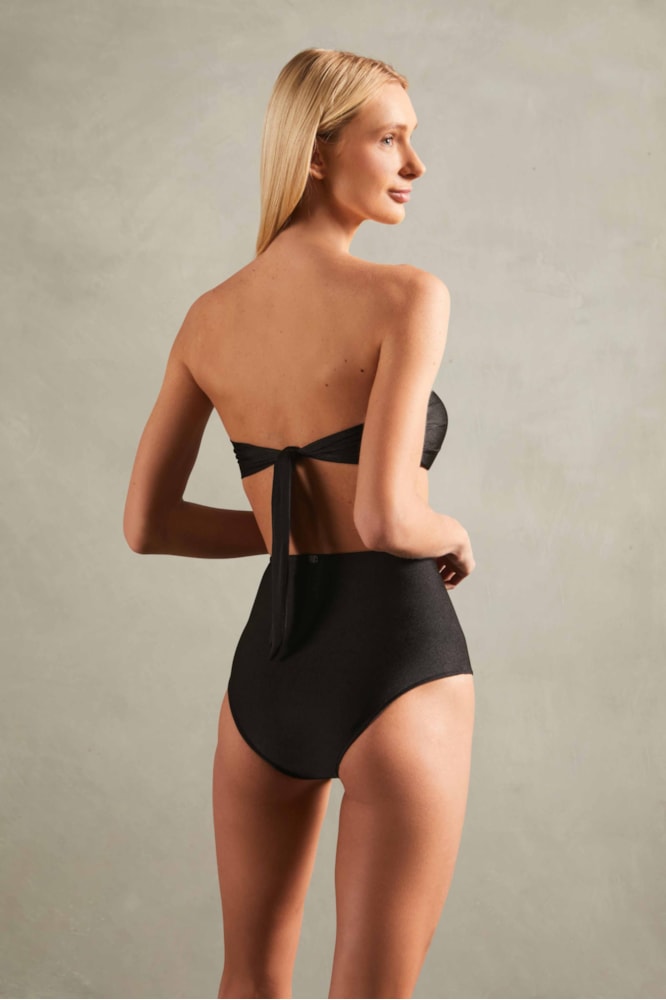 Biquini Hot Pants Top Nó Timeless Preto