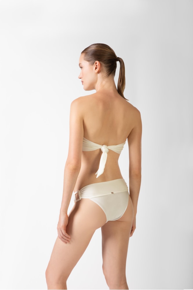 Biquini Tomara Que Caia Detalhe Argola Com Amarração Off White