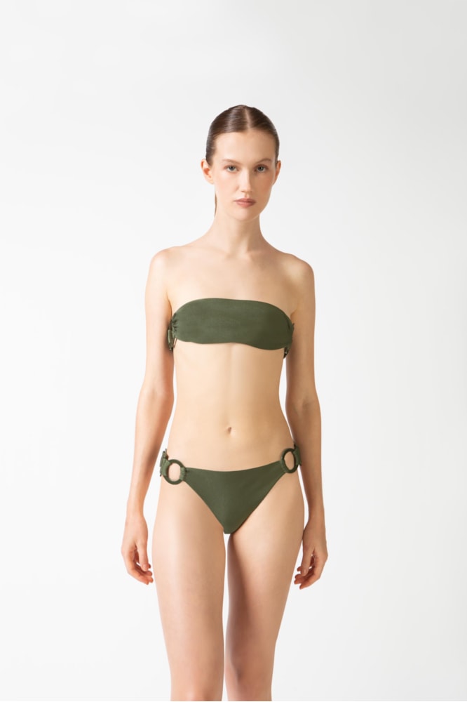 Biquini Tomara Que Caia Detalhe Argolas Verde Croco