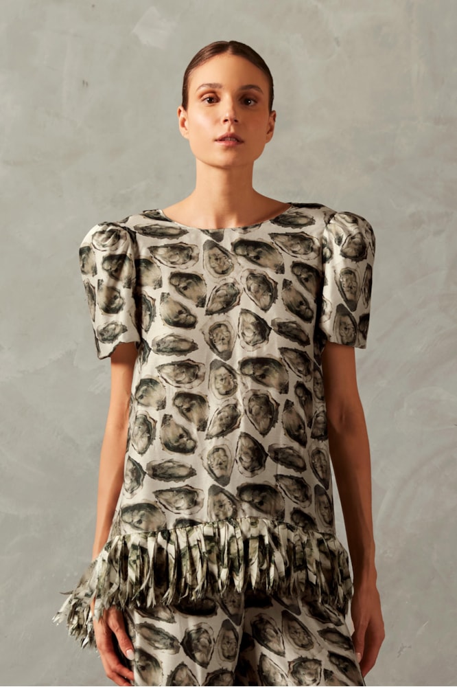Blusa Franjas Ostras Unico