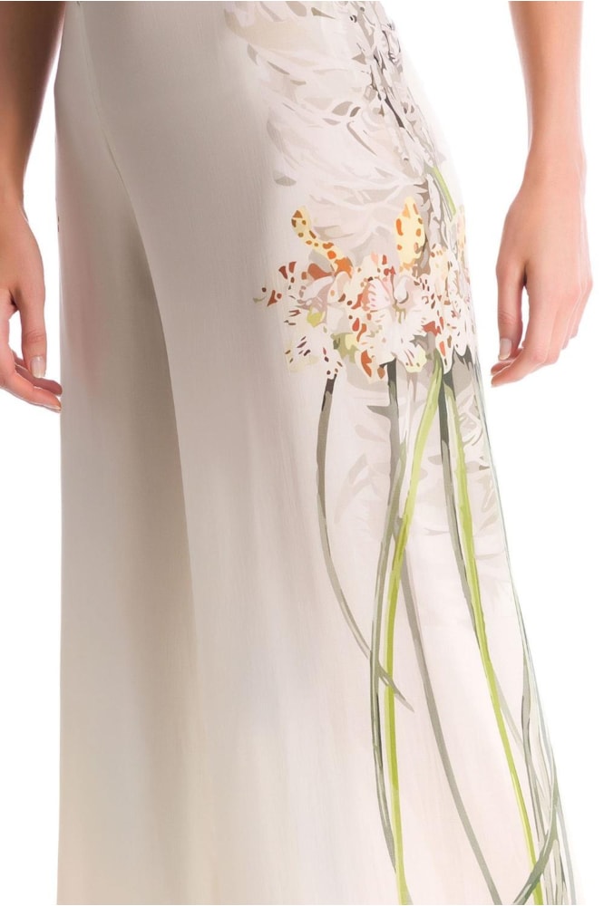 Calca Pantalona Botanica Off/Marrom