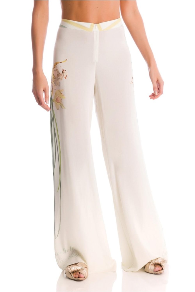 Calca Pantalona Botanica Off/Marrom