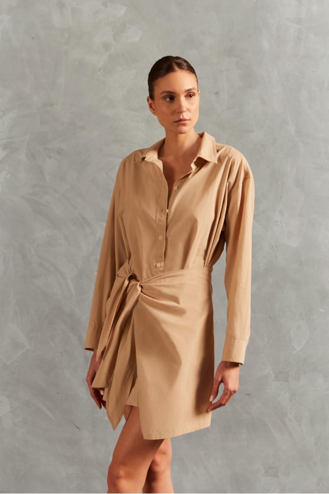 Camisa Saia Amarração Inamorata Lisos Areia