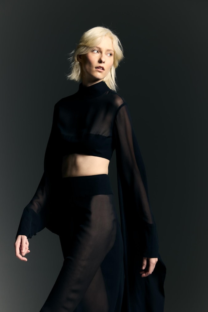 Conjunto Top e Saia Longa Sabine Getty Preto