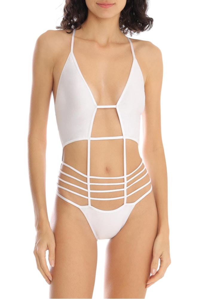 Maillot Alças Tiras Liso Branco