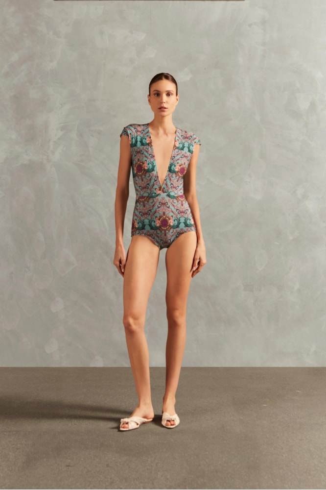 Maillot Decote v Le Sirenuse Turquesa