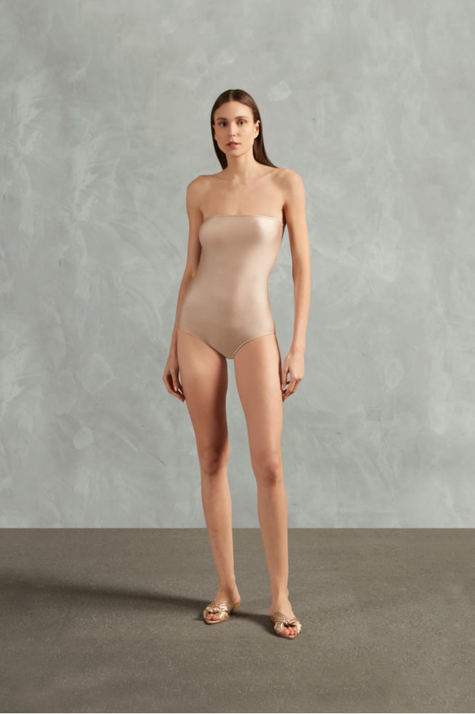 Maillot Tomara Que Caia Rede Bege