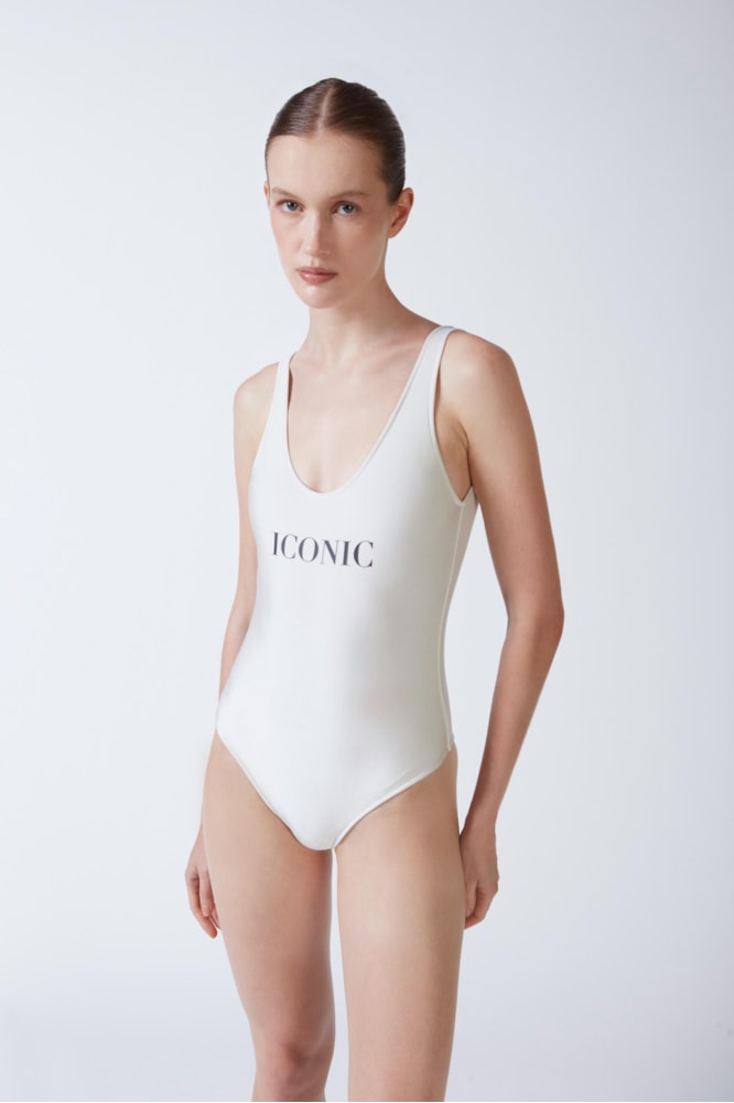 Maiô Básico Alças Off White