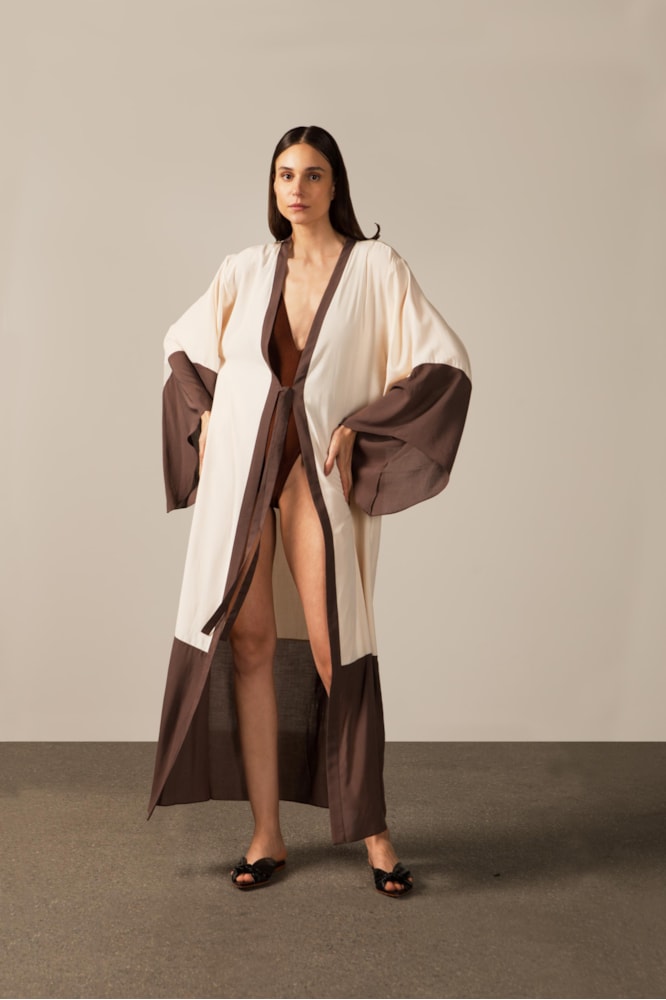 Robe Longo Barrado Geométrico
