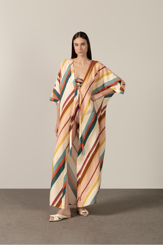 Robe Longo Listras Diagonais Unico