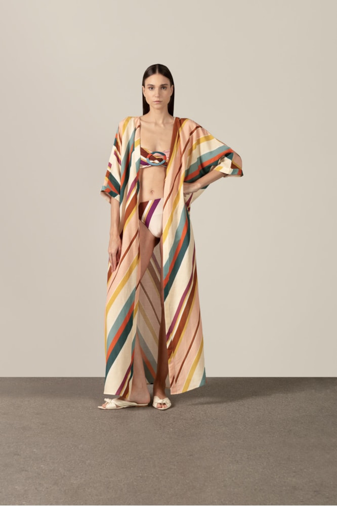 Robe Longo Listras Diagonais Unico