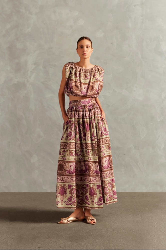 Saia Longa Fenda Vintage Citronelle
