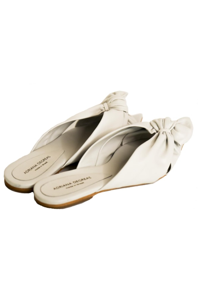 Sandália Flat Couro Branco