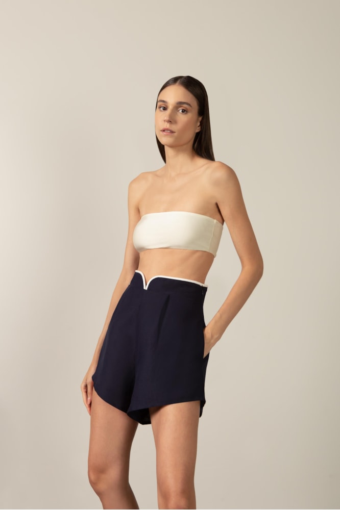 Short Bicolor Marinho