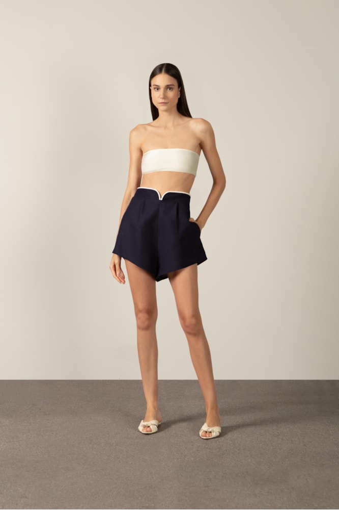 Short Bicolor Marinho
