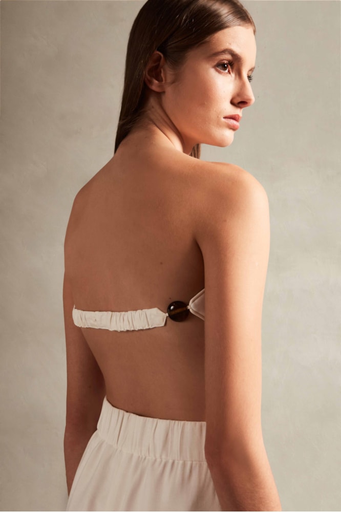 Top Arredondado Orquidea Vintage Liso Off White