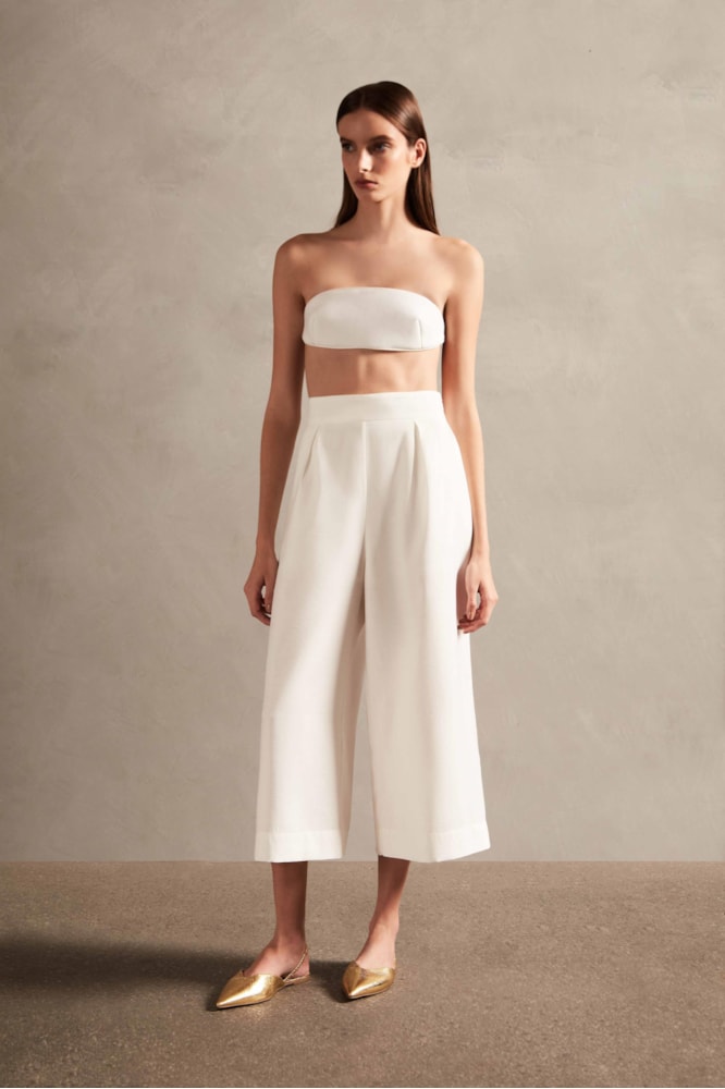 Top Arredondado Orquidea Vintage Liso Off White
