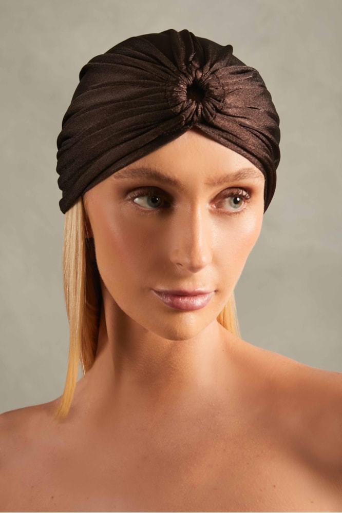 Turbante  Liso Timeless Marrom Cafe