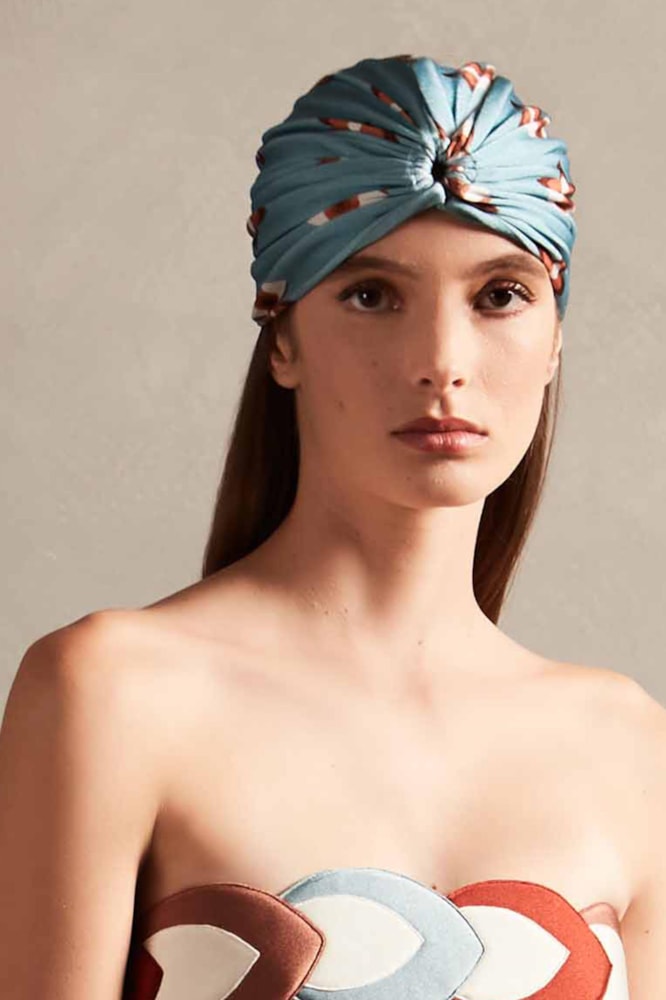 Turbante Orquidea Vintage Azul