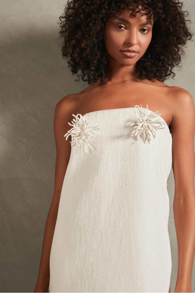 Vestido Longo Busto Ouriço La Mer Branco