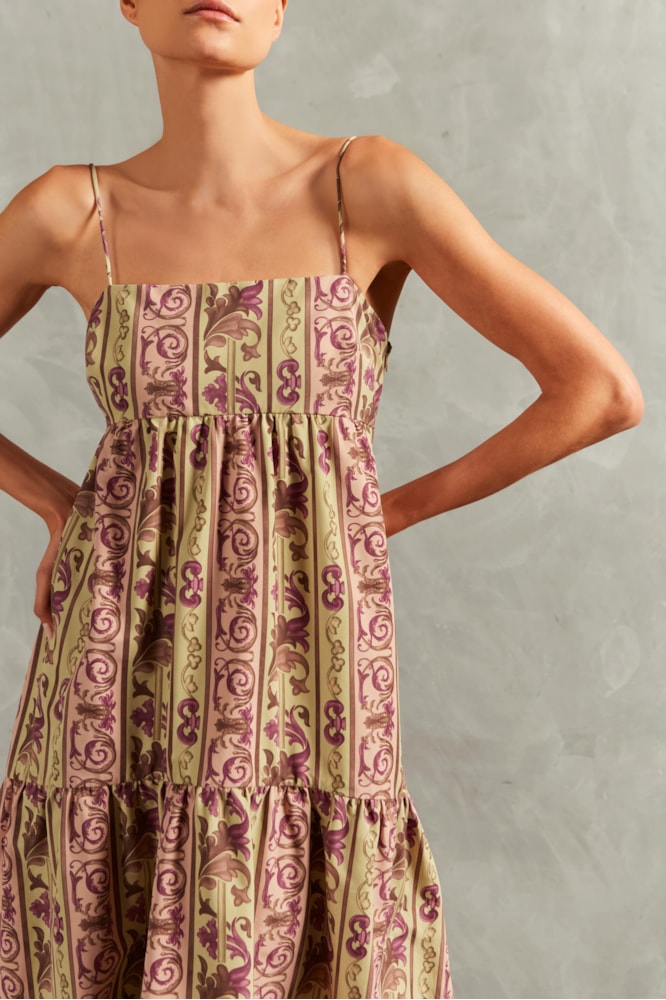 Vestido Longo Com Alças Vintage Citronelle Unico