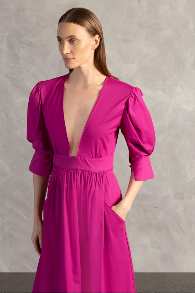 Vestido Longo Decote Ilusione Inamorata Lisos Orquidea
