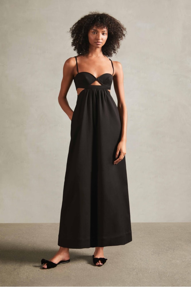 Vestido Longo Matelassado Preto