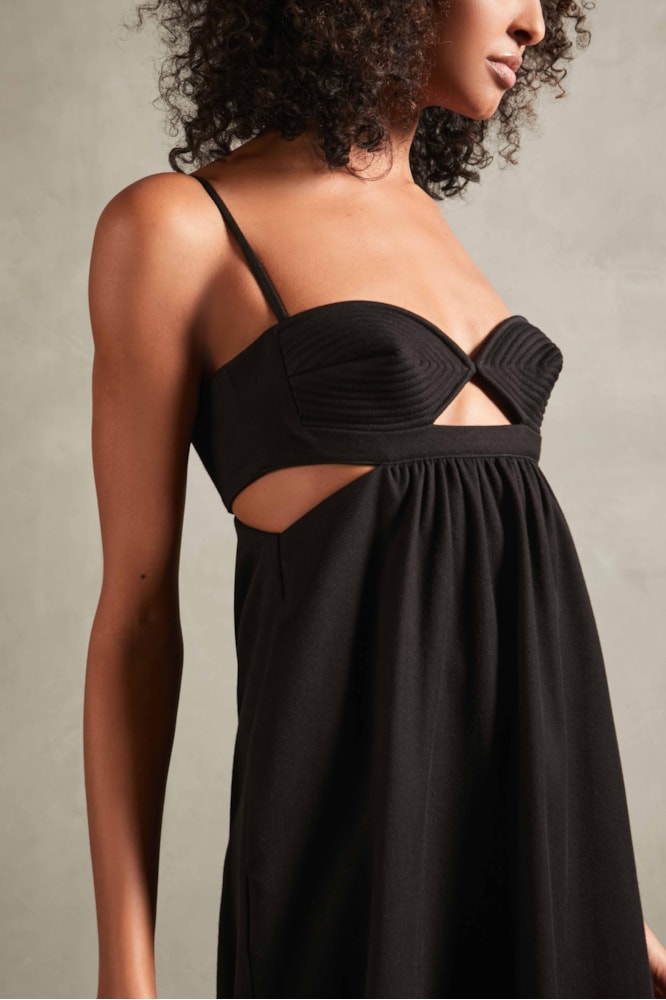 Vestido Longo Matelassado Preto