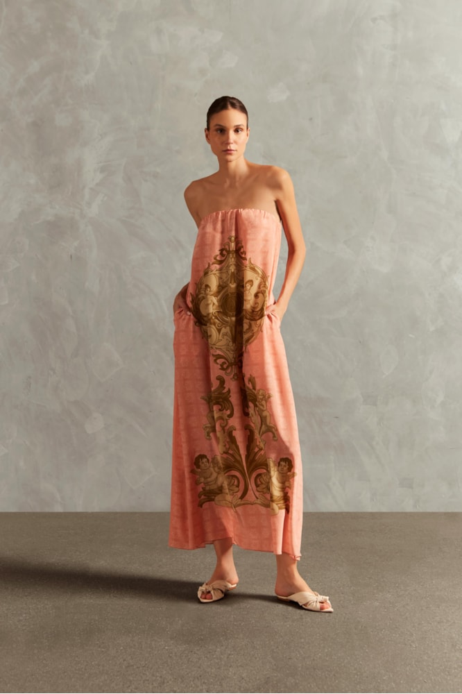 Vestido Longo Tomara Que Caia Hera Rosa