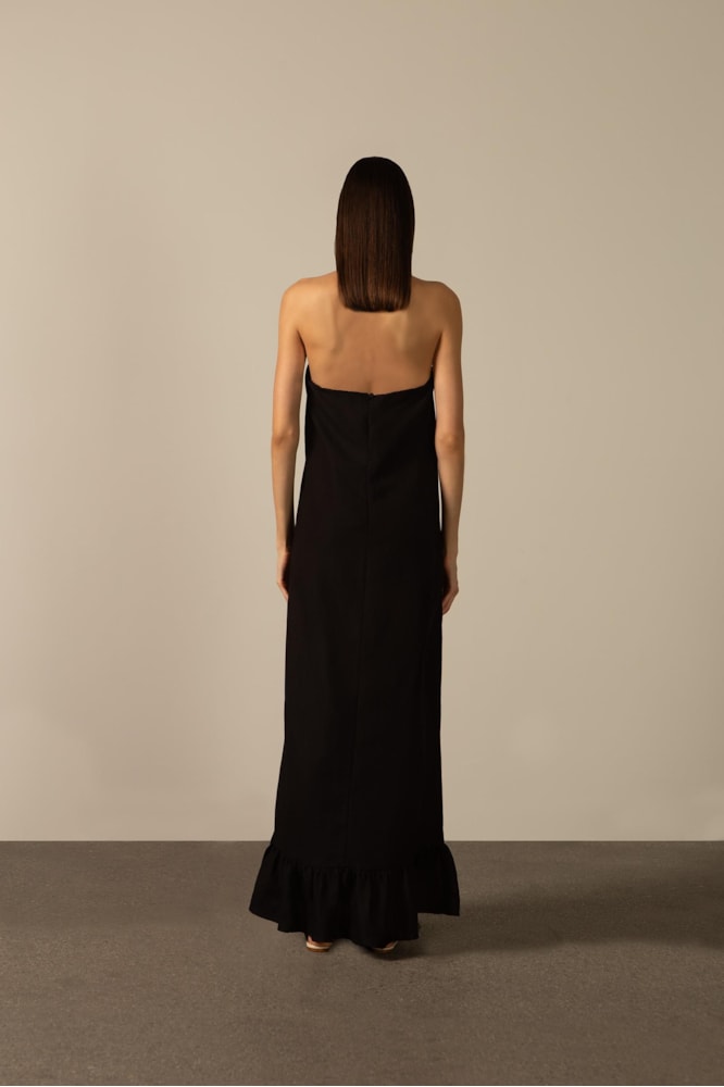 Vestido Longo Tqc Linho Preto