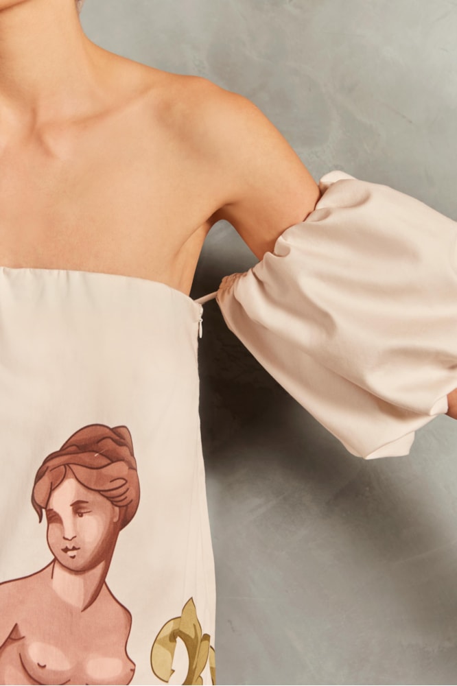 Vestido Ombro a Ombro Le Sirenuse Off White