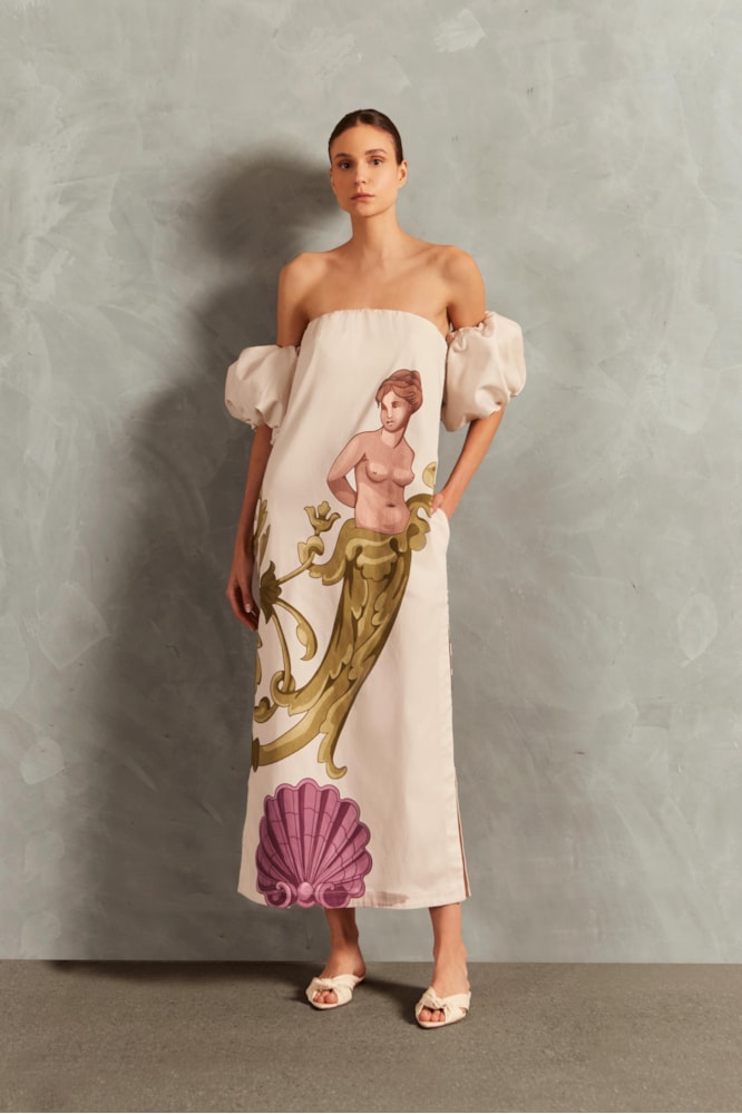 Vestido Ombro a Ombro Le Sirenuse Off White