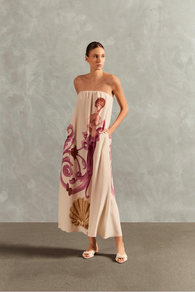 Vestido Tomara Que Caia Longo Le Sirenuse Lilas
