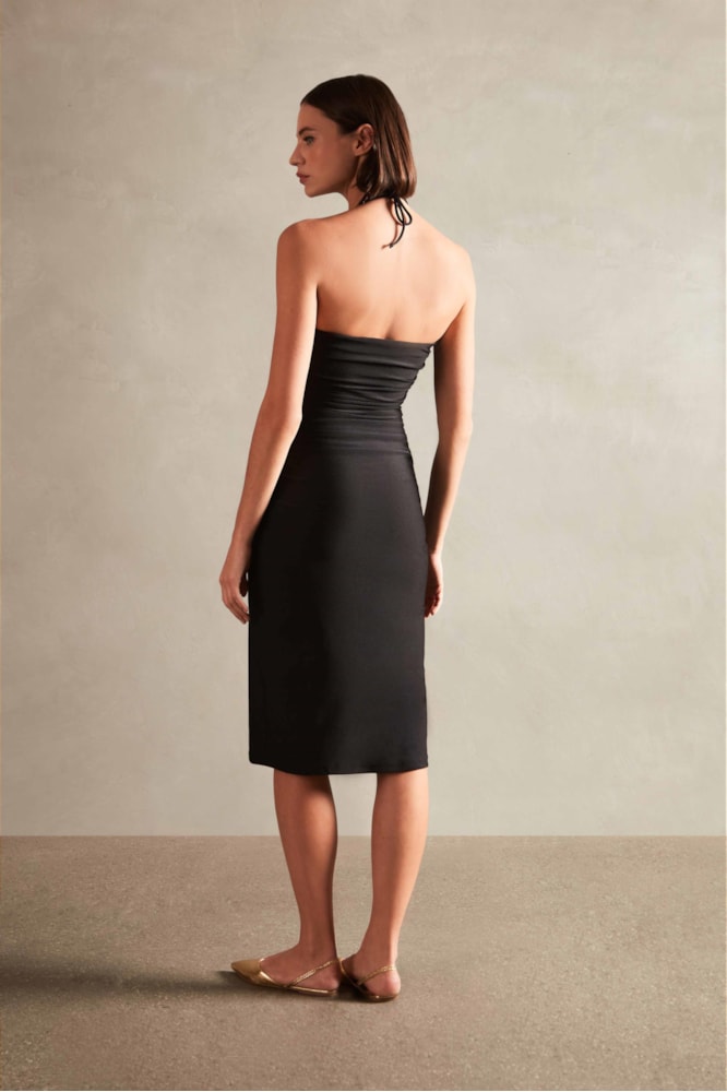Vestido Tqc Franzido Deco Preto